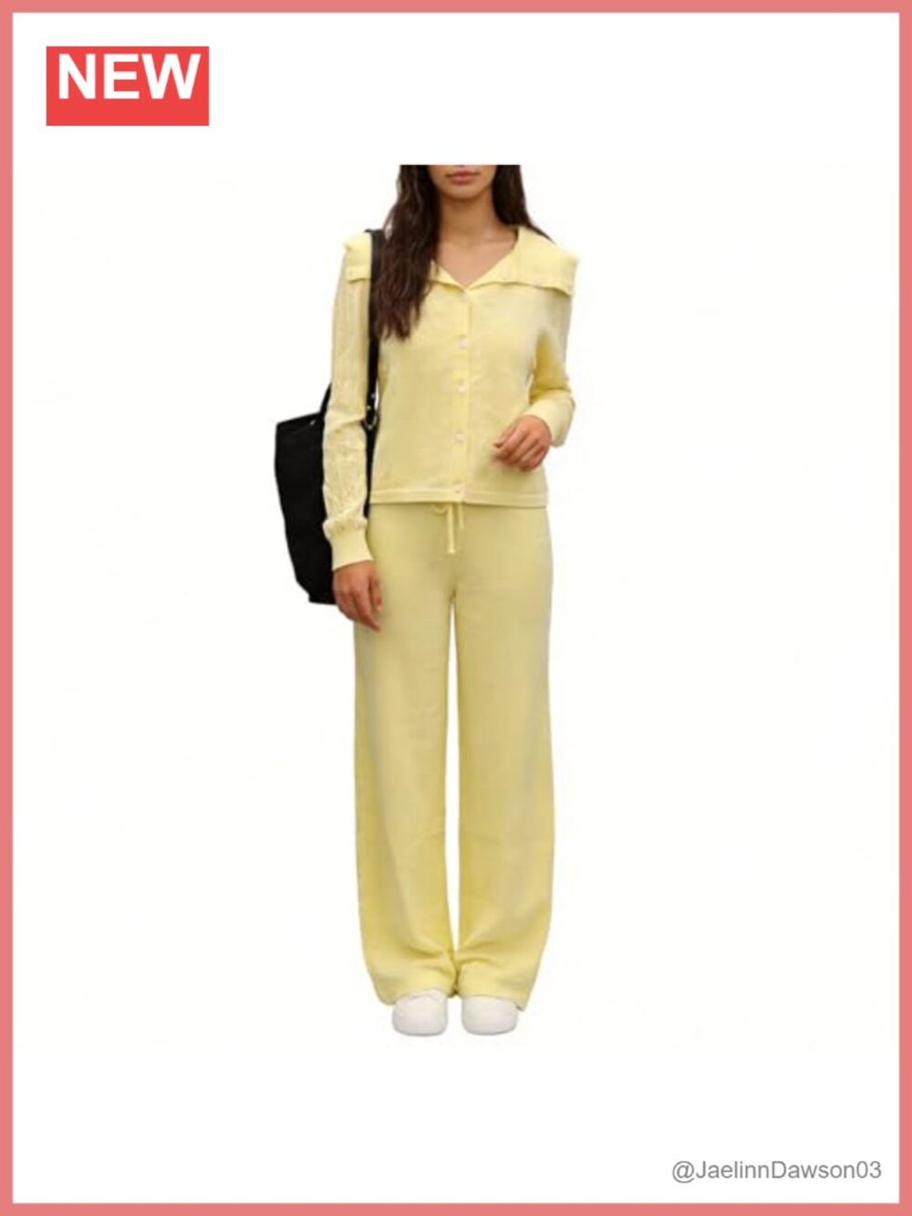 Elegant Cable Knit Button Down Cardigan Drawstring Pants Lounge Set
